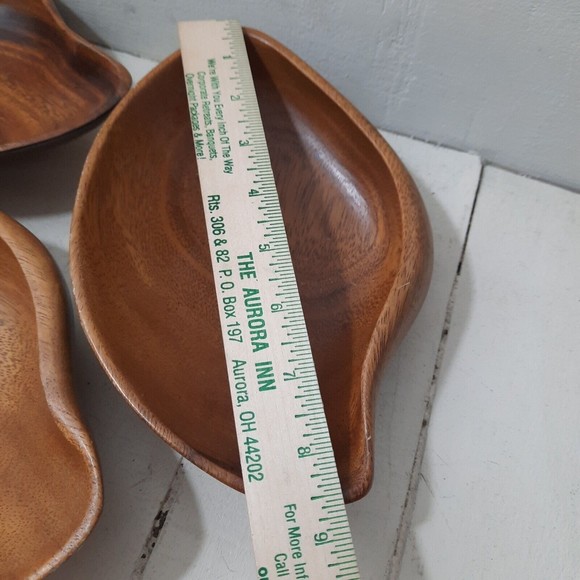 Vintage Genuine Monkeypod Wood Seed Pod Shaped Dish Lot of 3 Wooden Monkey Pod - Picture 12 of 12